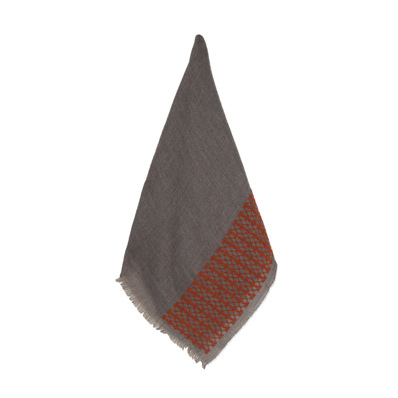 GRAY CASHMERE & SILK SHAWL COPPER BEEHIVE