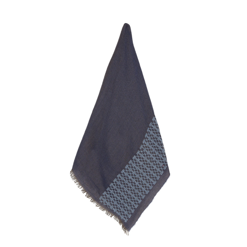 BLUE CASHMERE & SILK SHAWL ANTIQUE BLUE BEEHIVE