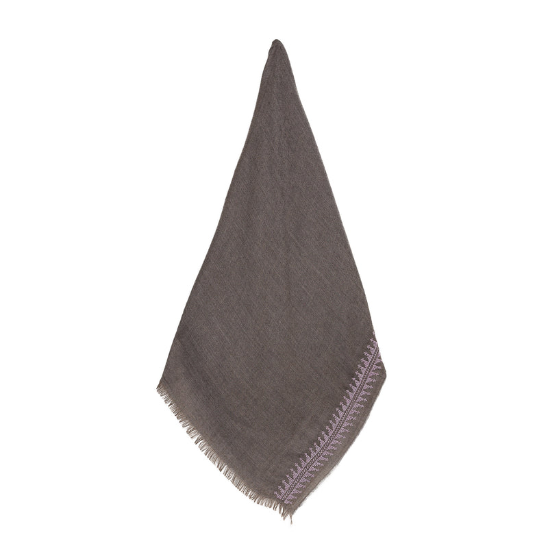 GRAY CASHMERE & SILK SHAWL LAVENDER MARY MAGDALENE