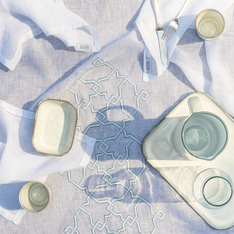 LINEN GAUZE TABLECLOTH WHITE KOUTUBIA