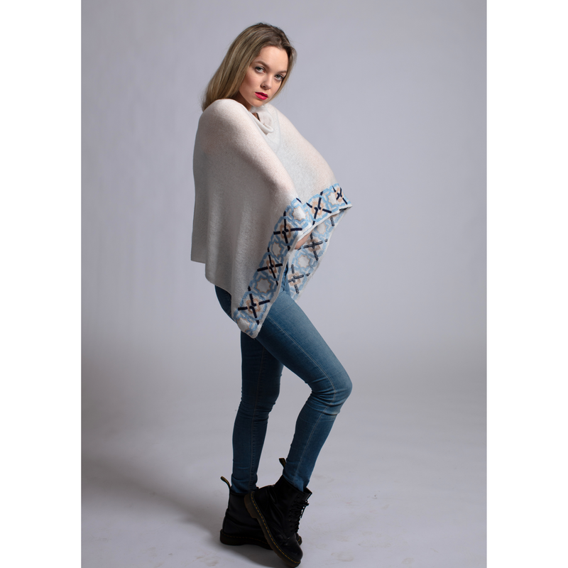 Alabaster White/Baby Blue