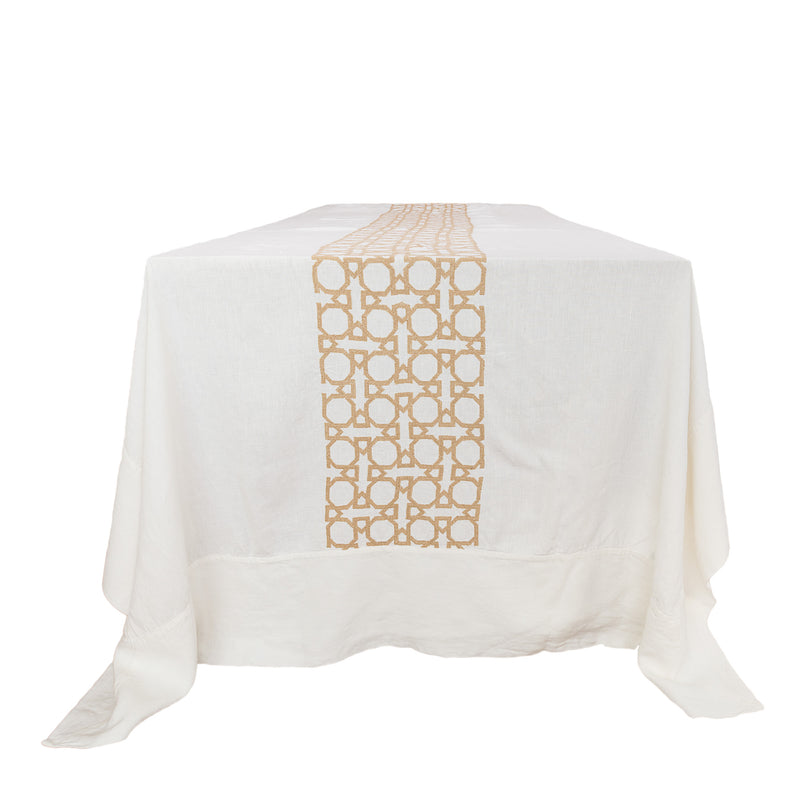 CREAM TABLECLOTH GOLD AL QUDS | 180 x 280 cm
