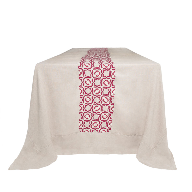 LINEN TABLECLOTH NATURAL ALHAMBRA | 350 x 180 cm