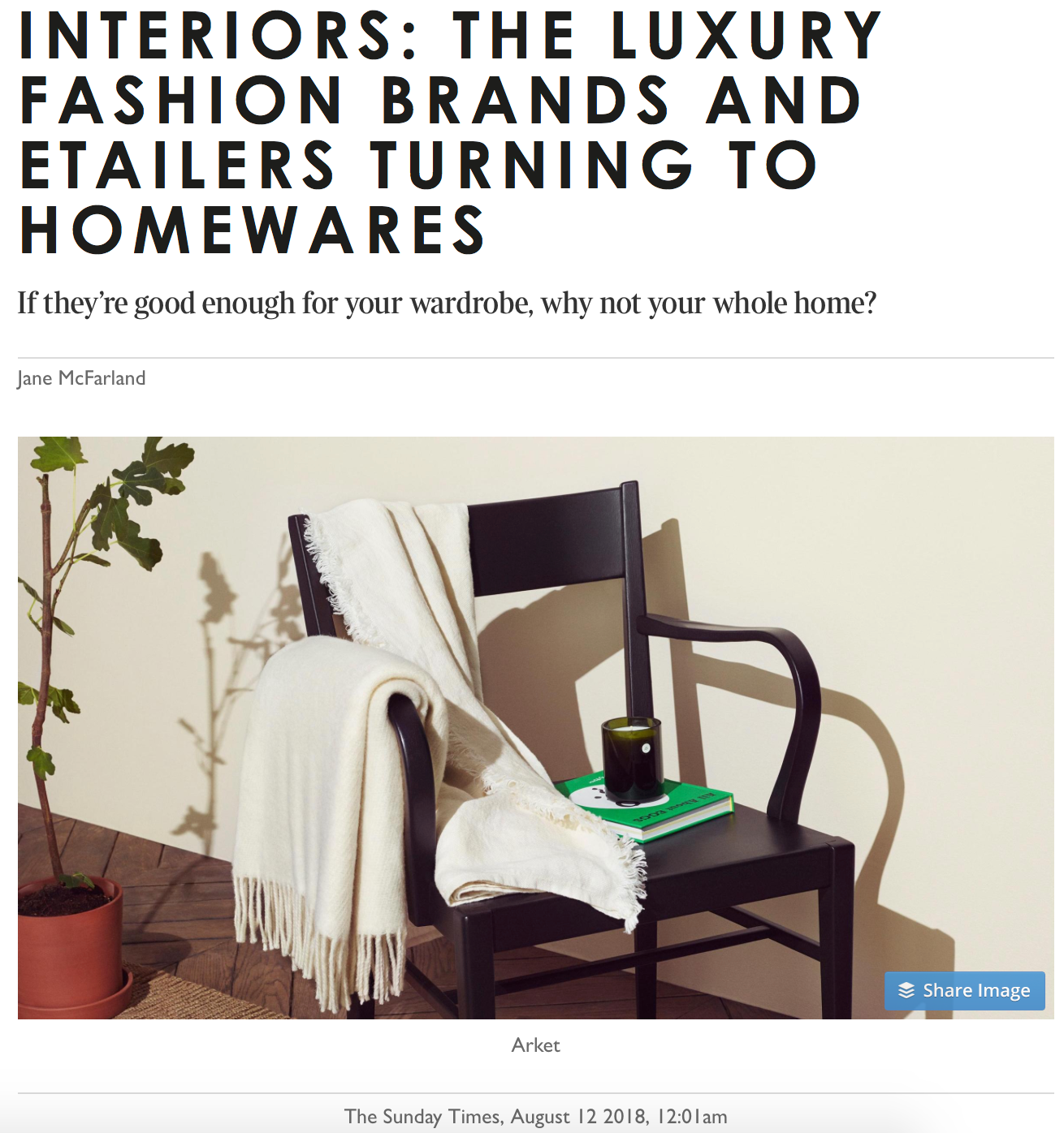 INTERIORS: THE LUXURY FASHION BRANDS AND ETAILERS TURNING TO HOMEWARES