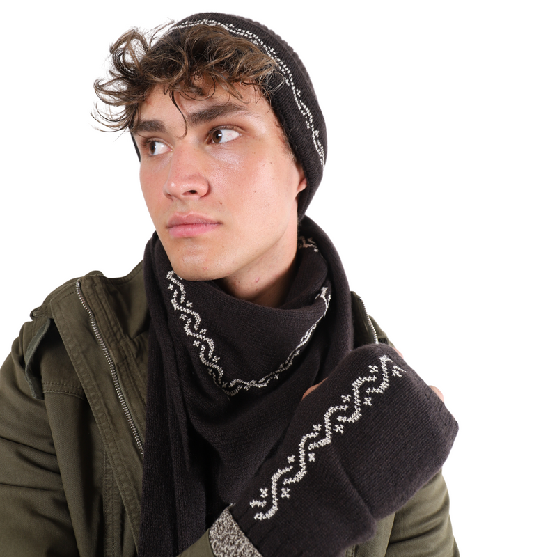 BROWN CASHMERE MITTENS | WAVES