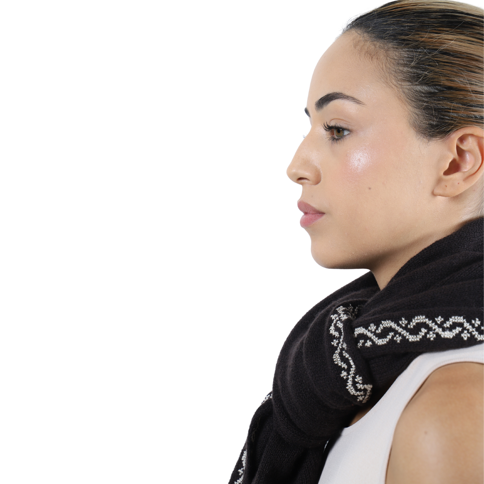 BROWN CASHMERE SCARF | WAVES