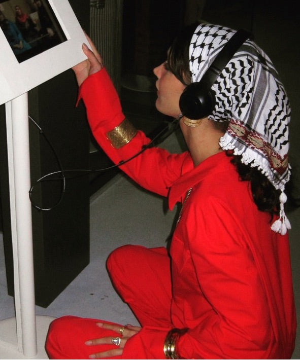 MINI BLACK & WHITE FLAME COTTON KEFFIYEH