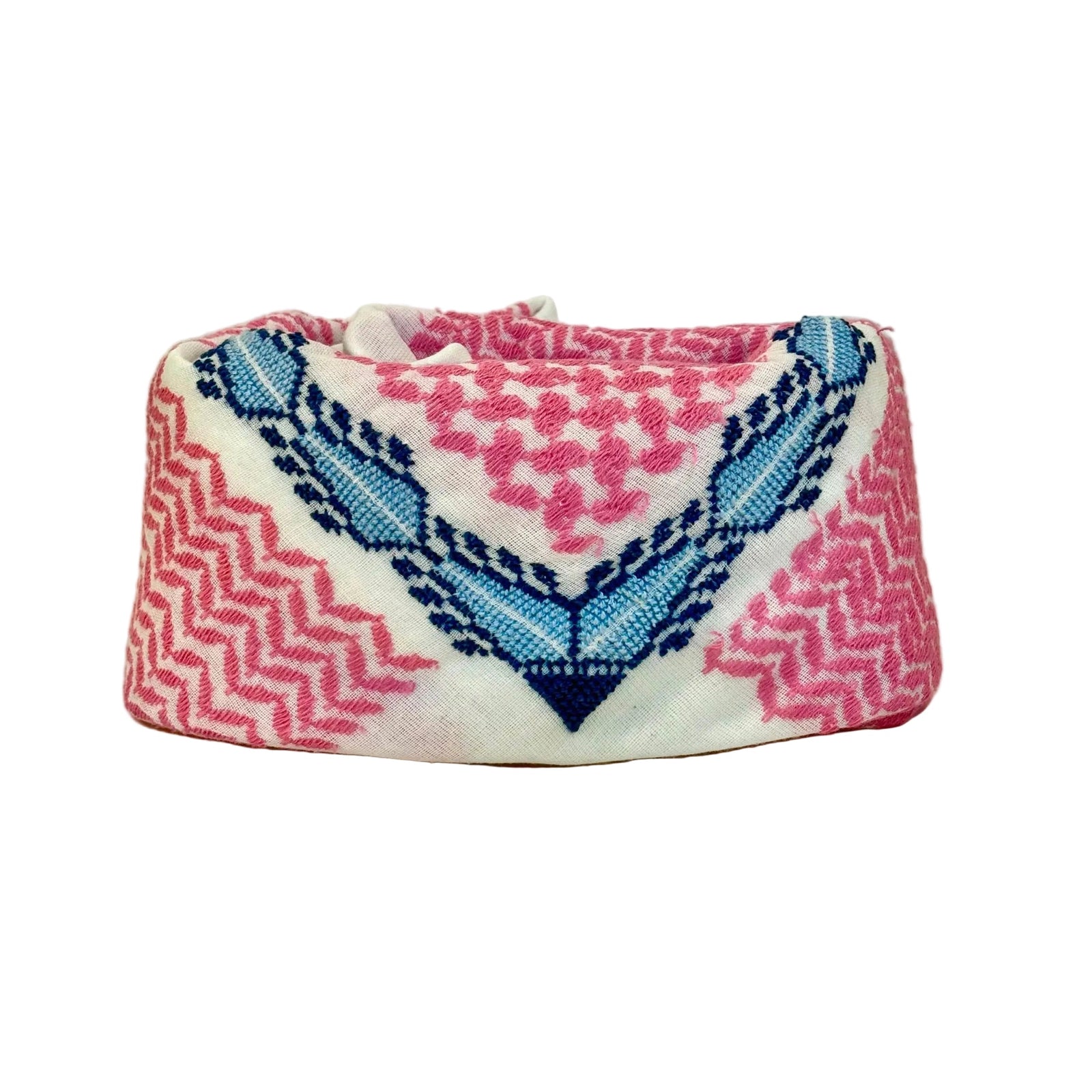 MAY PINK & WHITE BLUE FLAME COTTON KEFFIYEH