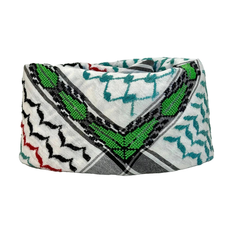 PALESTINE FLAG FLAME COTTON KEFFIYEH