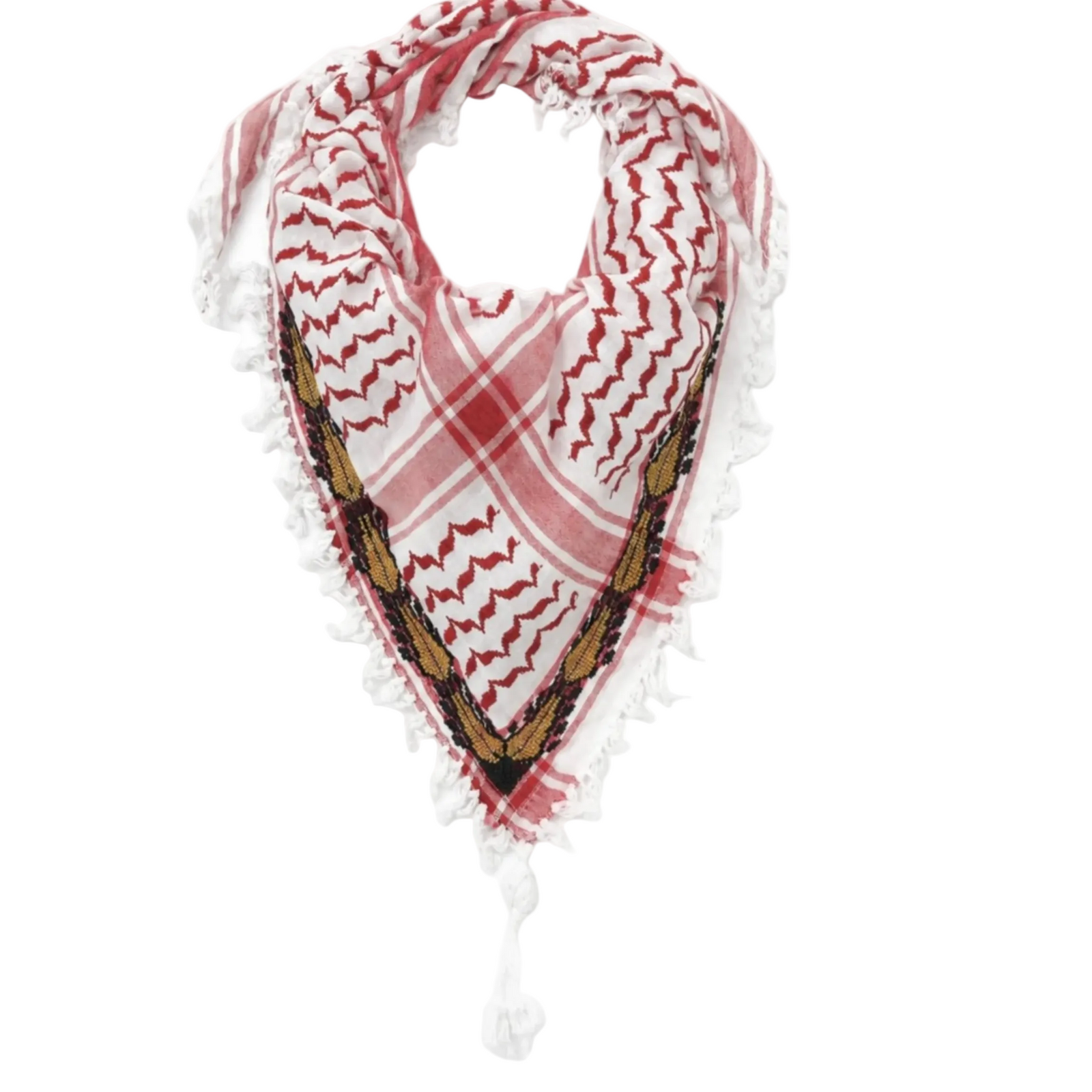MINI RED & WHITE FLAME COTTON KEFFIYEH