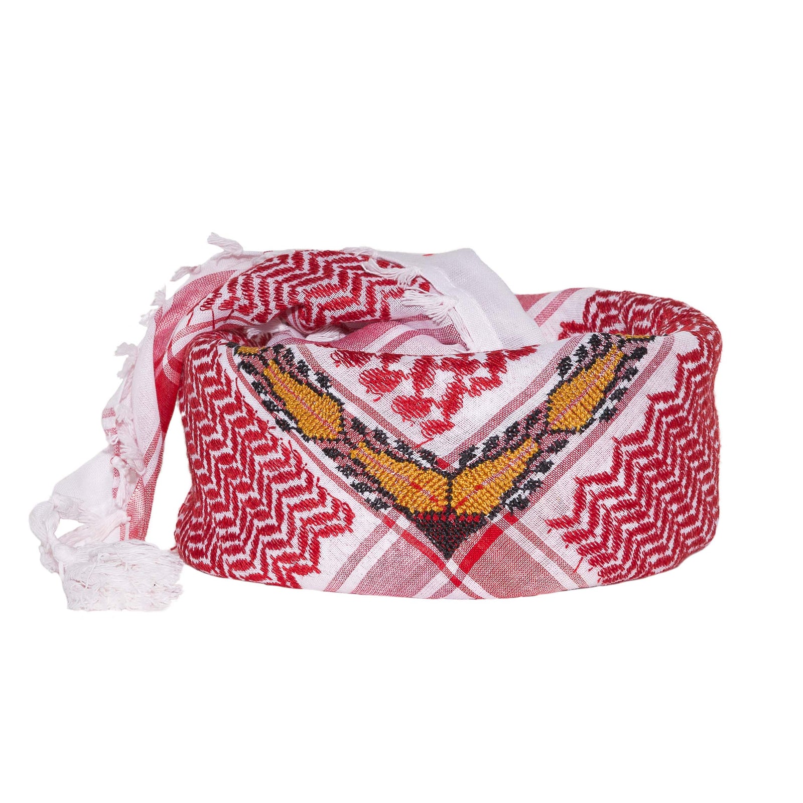 MAY RED & WHITE COTTON FLAME KEFFIYEH