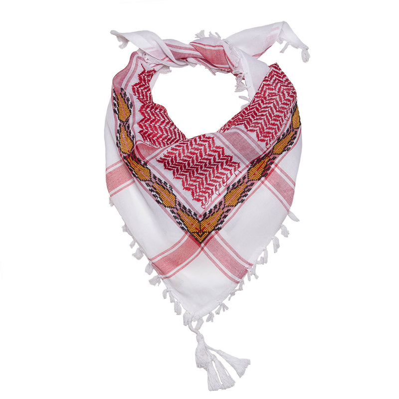 MINI RED & WHITE FLAME COTTON KEFFIYEH