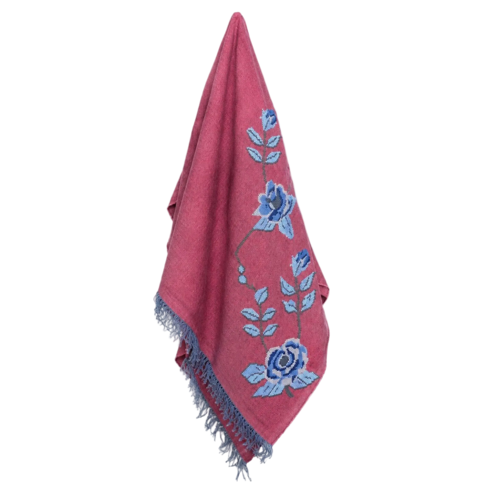 RED LINEN SHAWL HANA ROSE