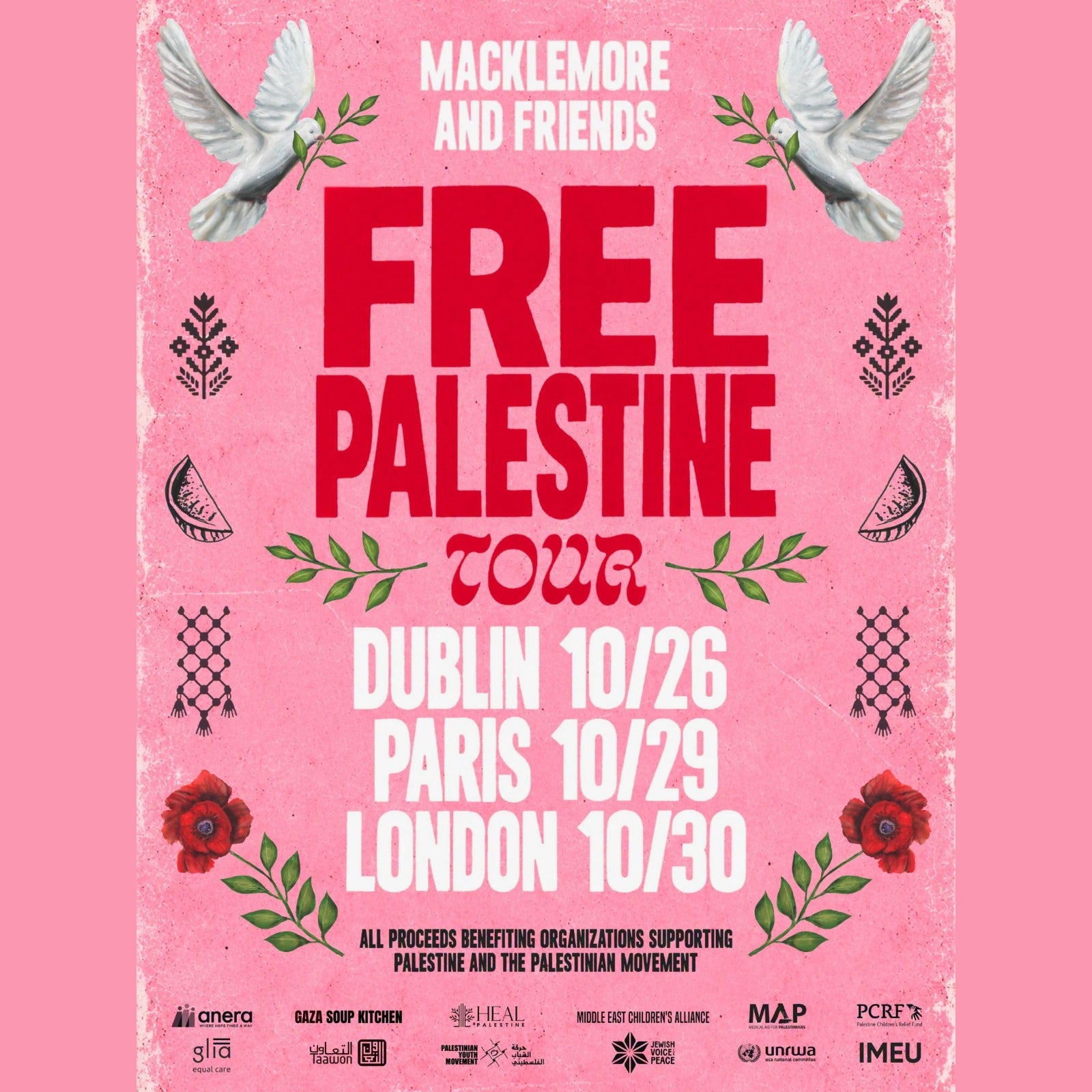 SEP × MACKLEMORE & FRIENDS FREE PALESTINE TOUR - PARIS LARGE KEFFIYEH