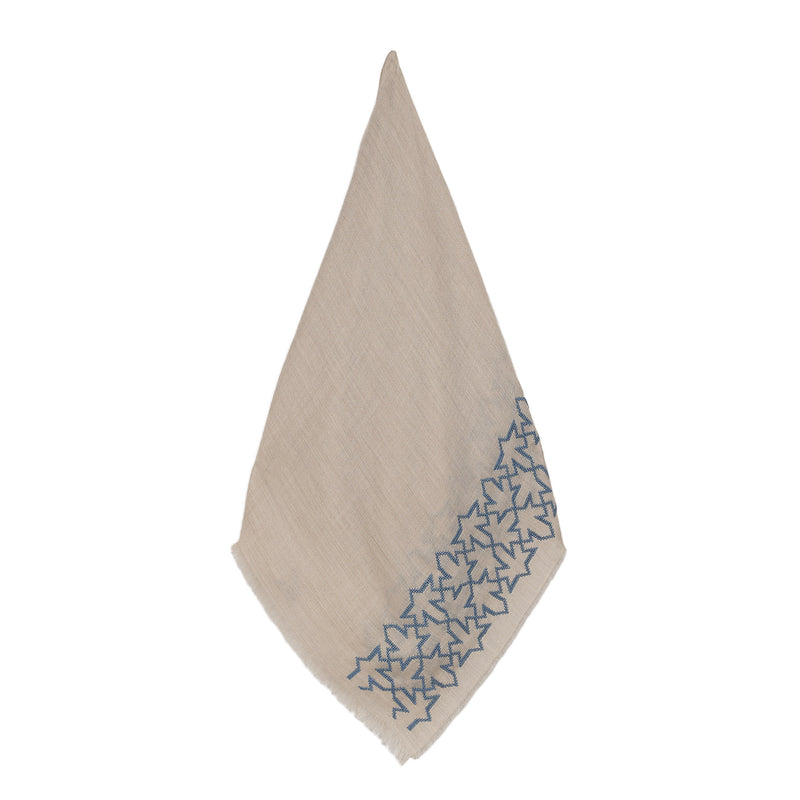 BEIGE CASHMERE & SILK ANTIQUE BLUE SULTAN HAN