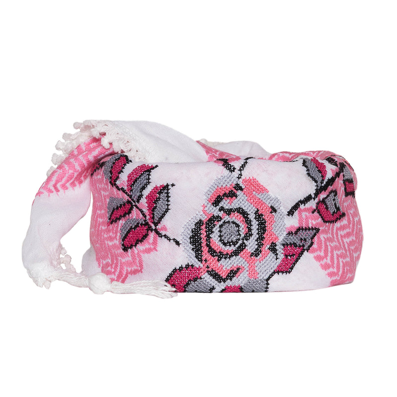 PINK & WHITE ROSE KEFFIYEH
