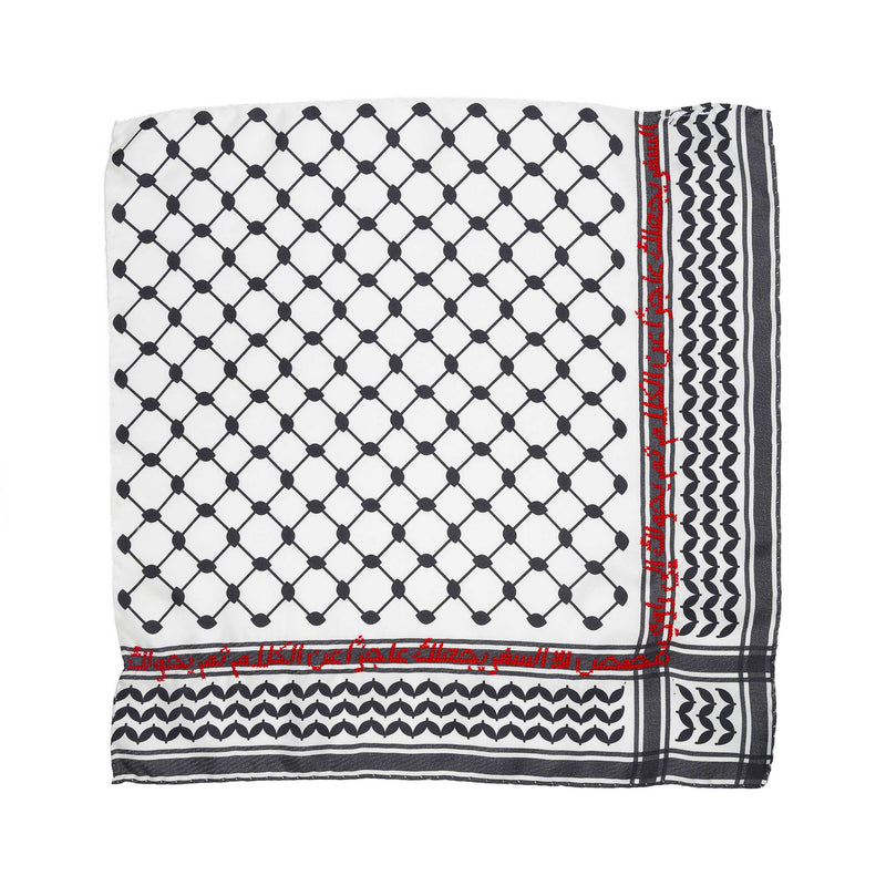 BLACK & WHITE SILK KEFFIYEH