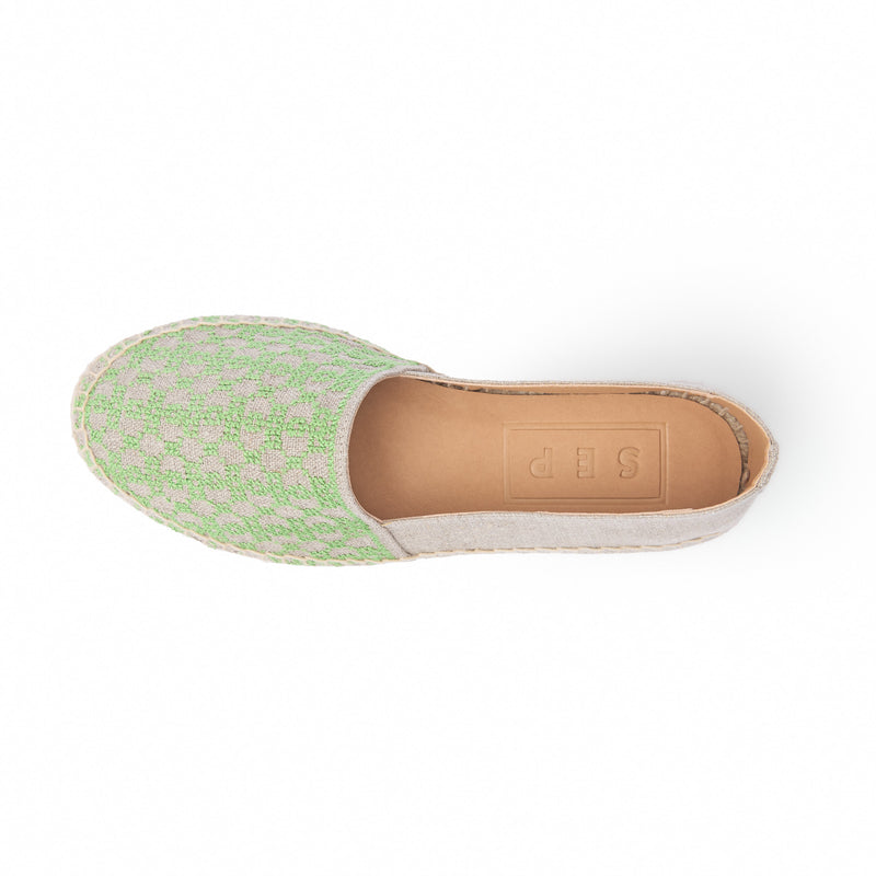 LINEN ESPADRILLES | BEEHIVE LIME GREEN