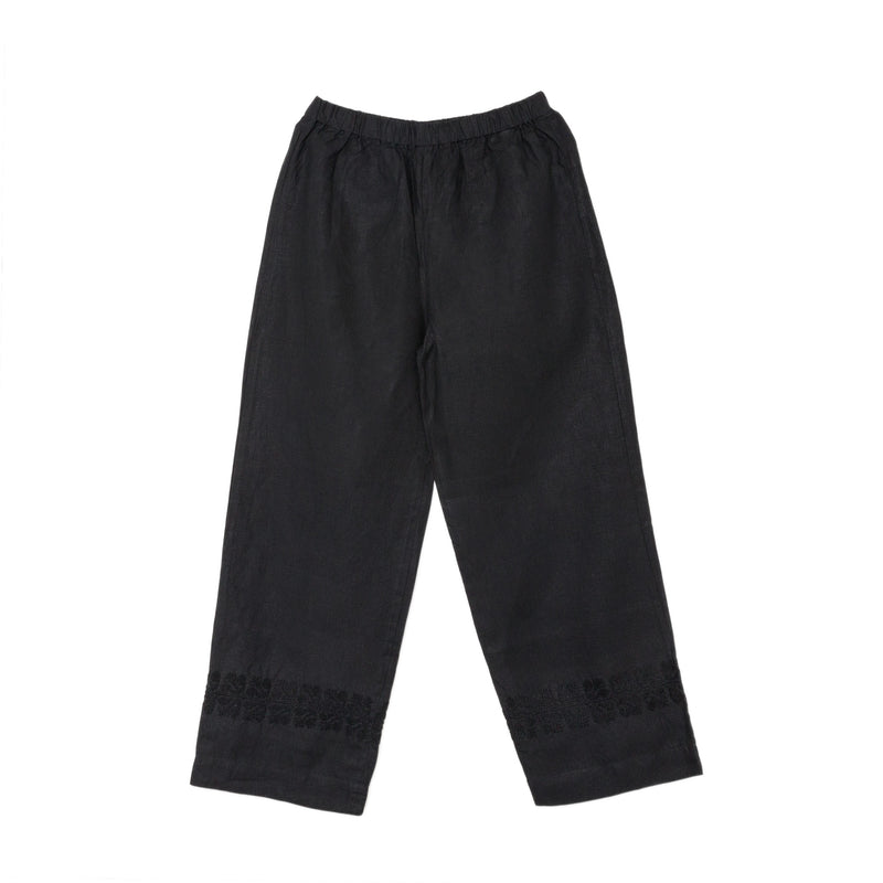 BLACK LINEN PALAZZO PANTS | SINEAD